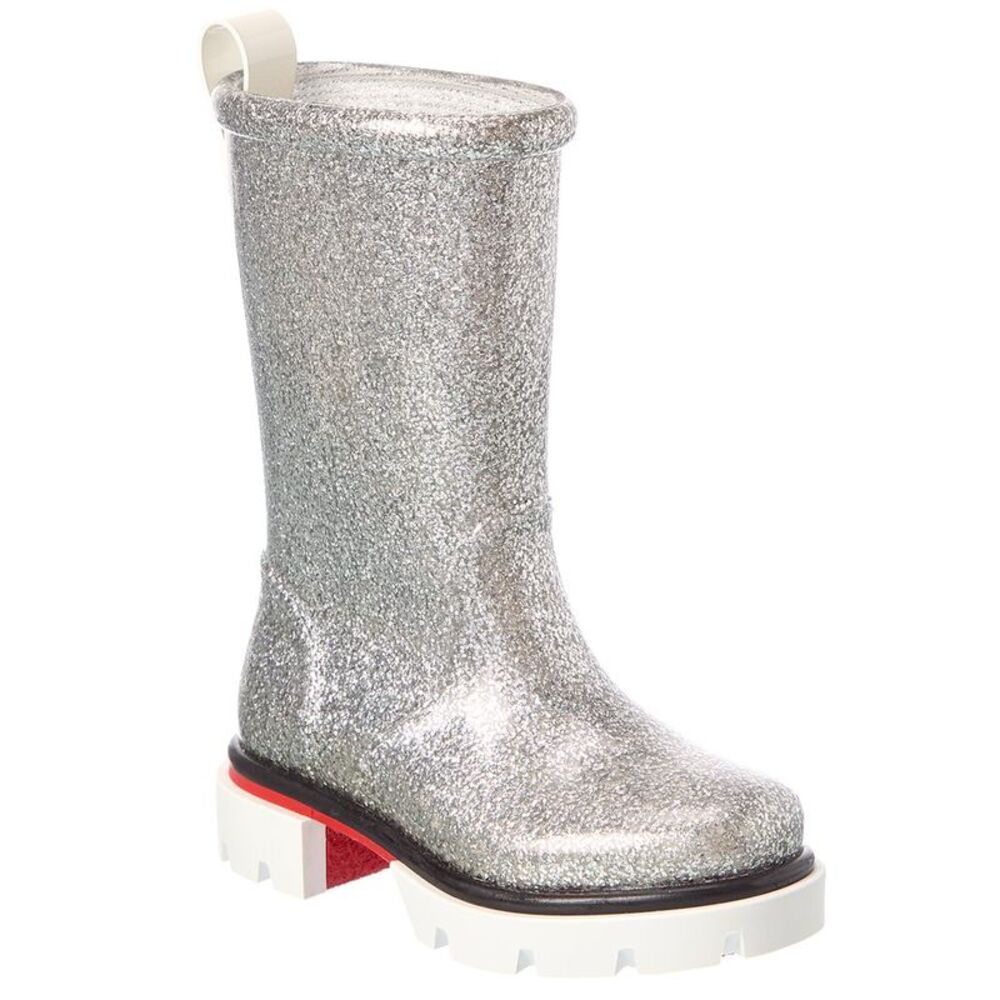 Christian Louboutin Toy Pluie Rubber Boot, Silver
